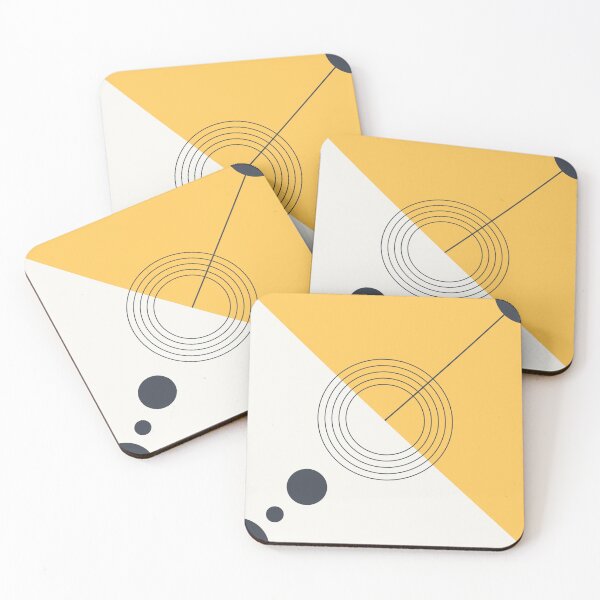 Item preview, The Alignment - Mustard Yellow and Charcoal Geometric Abstract designed and sold by artdocaj.