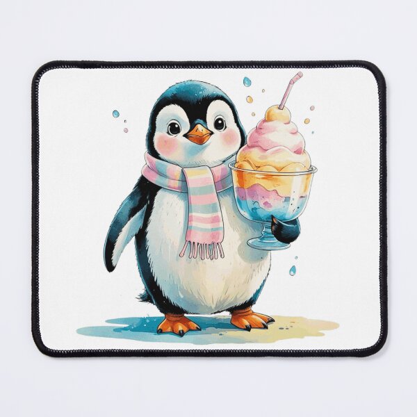 Item preview, Cute Penguin Shaved Ice Tropical Hello Summer Watercolor designed and sold by AQUILAKREO.