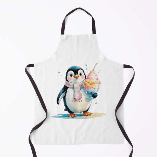 Item preview, Cute Penguin Shaved Ice Tropical Hello Summer Watercolor designed and sold by AQUILAKREO.