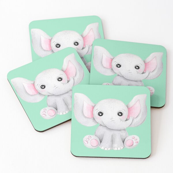 Item preview, Cute Watercolor Baby Elephant - Tropical Nursery Art designed and sold by Lumina-Studio.