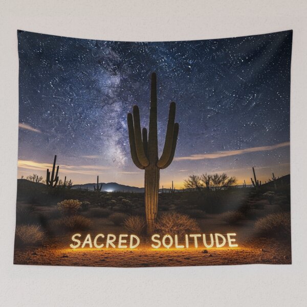 Item preview, Sacred Solitude – Desert Night Sky Illustration designed and sold by Cristhian Almanza.