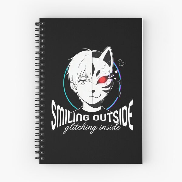 Item preview, Smiling Outside Glitching Inside – Minimalist Anime Mask designed and sold by DevineCouture.