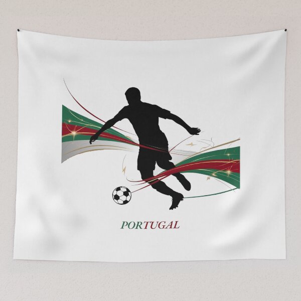 Item preview, Dynamic Portugal Soccer Player Silhouette Graphic designed and sold by PMTaurus.