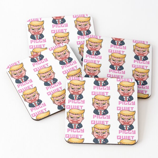 Item preview, "QUIET PIGGY" Cartoon Pig Trump Political Satire designed and sold by SangeDesigns.
