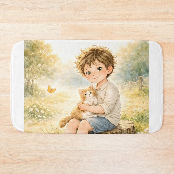 Item preview, Personalized Boy Nursery Wall Art – Custom Name Kitten Print, Storybook Kids Room Decor designed and sold by LoveNurseries.