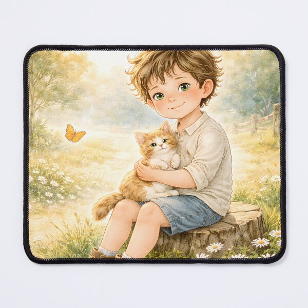 Item preview, Personalized Boy Nursery Wall Art – Custom Name Kitten Print, Storybook Kids Room Decor designed and sold by LoveNurseries.