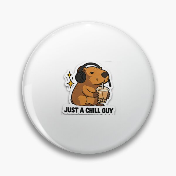 Item preview, Just a Chill Guy Capybara with Headphones & Bubble Tea Sticker designed and sold by Var135.