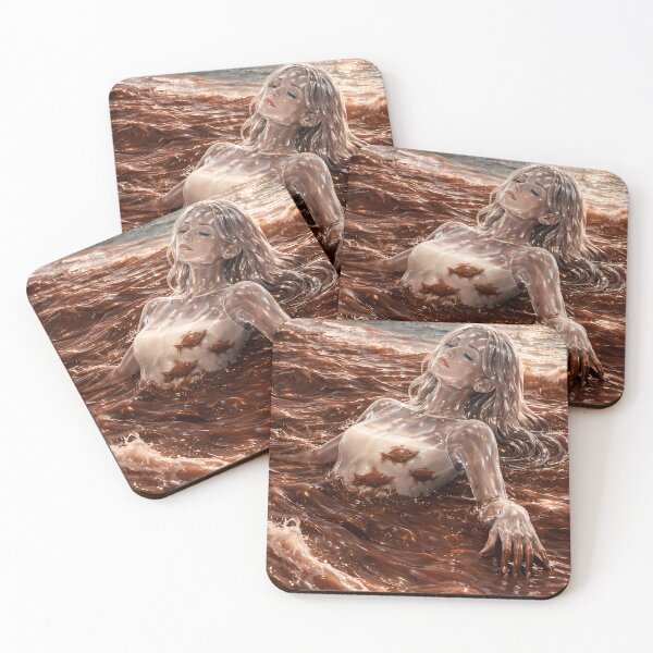 Item preview, Chocolate Ocean Goddess Aesthetic Fantasy Art designed and sold by KnitOfShadoF.