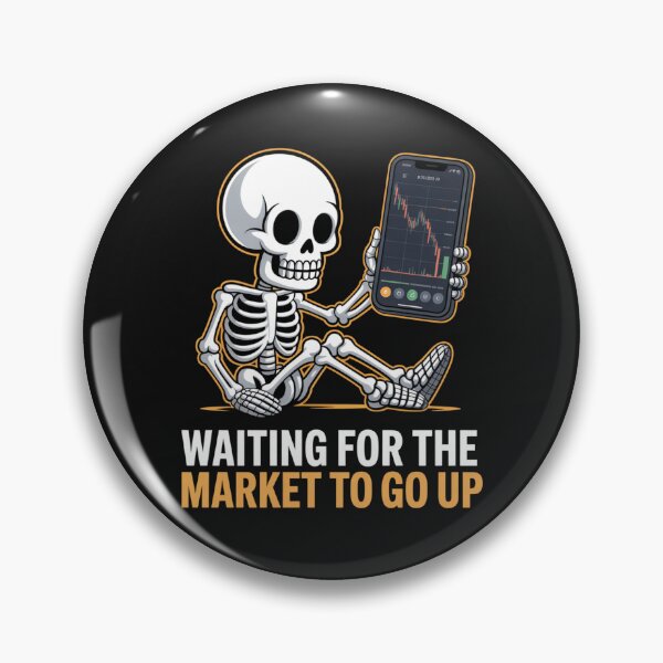 Item preview, Waiting for the Market to Go Up – Funny Skeleton Investor Trading Meme Design designed and sold by RALYSHOP.
