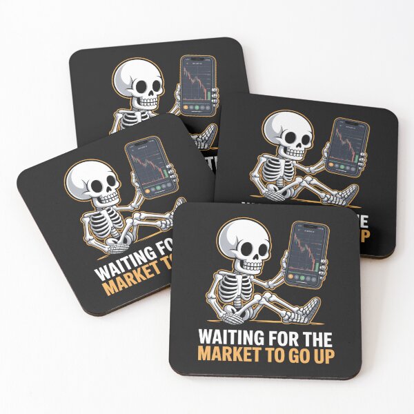Item preview, Waiting for the Market to Go Up – Funny Skeleton Investor Trading Meme Design designed and sold by RALYSHOP.