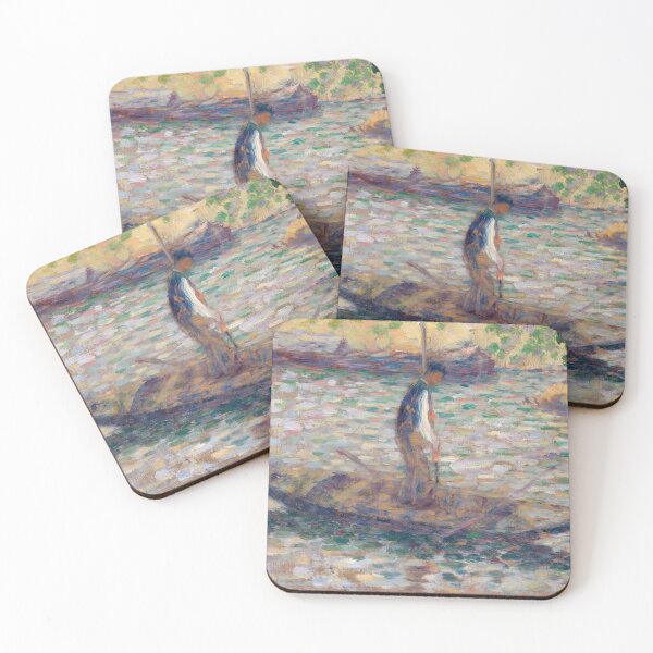 Item preview, A Fisherman by Georges Seurat: Neo Impressionist River Scene Poster designed and sold by artofuniverse.