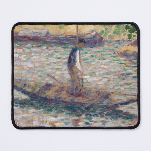 Item preview, A Fisherman by Georges Seurat: Neo Impressionist River Scene Poster designed and sold by artofuniverse.
