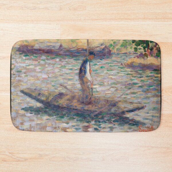 Item preview, A Fisherman by Georges Seurat: Neo Impressionist River Scene Poster designed and sold by artofuniverse.