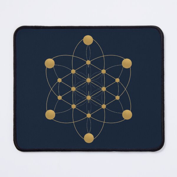 Item preview, Metatron’s Cube Sacred Geometry Design – Golden Structure on Navy Background designed and sold by ArtivaNest.