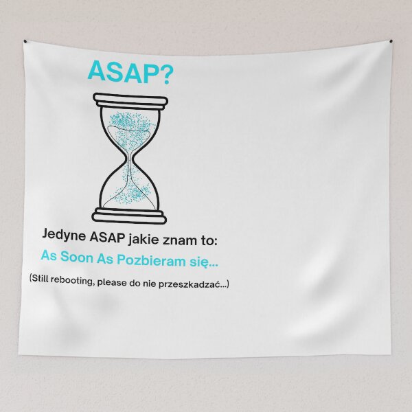 Item preview, White ASAP? As Soon As Pozbieram Się - Funny Polinglish Office Neon designed and sold by VibePolinglish.