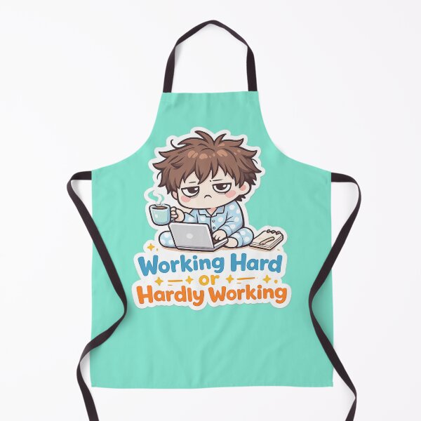 Item preview, Working Hard or Hardly Working Cute Sticker | Funny Productivity Meme Laptop Boy designed and sold by irfanshikh.