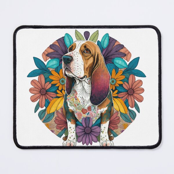 Item preview, The Soulful Guardian: An Intricately Patterned Basset Hound Portrait designed and sold by KrisGraphic45.