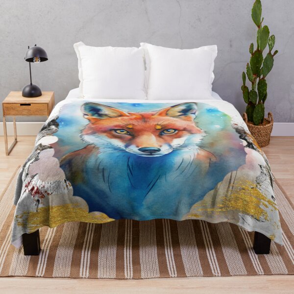 Item preview, Mystical Watercolor Fox Portrait – Magical Forest Animal Art, Aesthetic Nature Illustration  designed and sold by ChenEngEng.