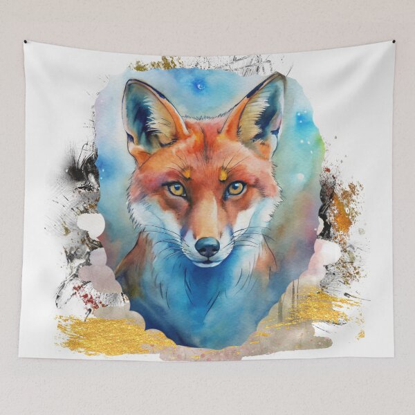 Item preview, Mystical Watercolor Fox Portrait – Magical Forest Animal Art, Aesthetic Nature Illustration  designed and sold by ChenEngEng.