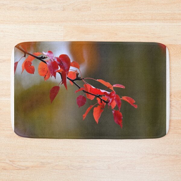 Item preview, Red Autumn Leaves Branch Minimal Nature Aesthetic Soft Background Wall Art designed and sold by onubi.