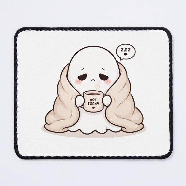 Item preview, Not Today Ghost | Cute Kawaii Aesthetic | Cozy Tired Mood Design designed and sold by The Mood Index.