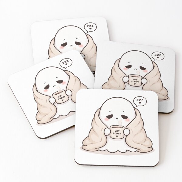 Item preview, Not Today Ghost | Cute Kawaii Aesthetic | Cozy Tired Mood Design designed and sold by The Mood Index.