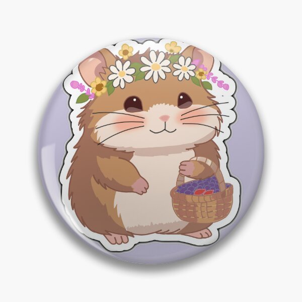 Item preview, Berry Sweet Hamster Sticker – Cute Kawaii Flower Crown Animal Cottagecore Aesthetic designed and sold by pn_terest.