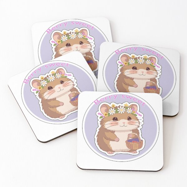 Item preview, Berry Sweet Hamster Sticker – Cute Kawaii Flower Crown Animal Cottagecore Aesthetic designed and sold by pn_terest.