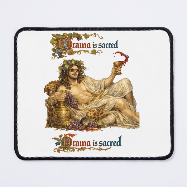 Item preview, Drama Is Sacred – Dionysian Classical Illustration with Ornate Typography designed and sold by jgvisualarts.
