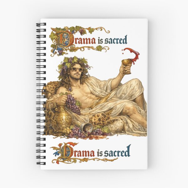 Item preview, Drama Is Sacred – Dionysian Classical Illustration with Ornate Typography designed and sold by jgvisualarts.