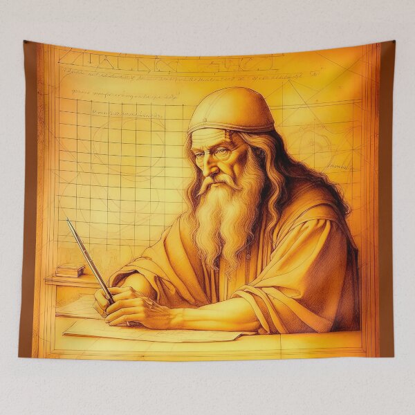 Aperçu de l'œuvre Portrait d'un vieux sage inspiré de Léonard de Vinci créée et vendue par LanaGustavsson.