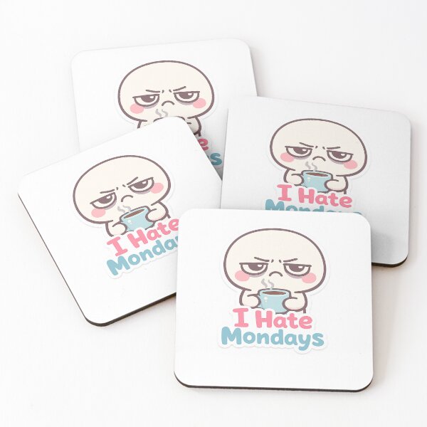 Item preview, I Hate Mondays Cute Coffee Mood Sticker | Funny Lazy Character Morning Vibes designed and sold by irfanshikh.