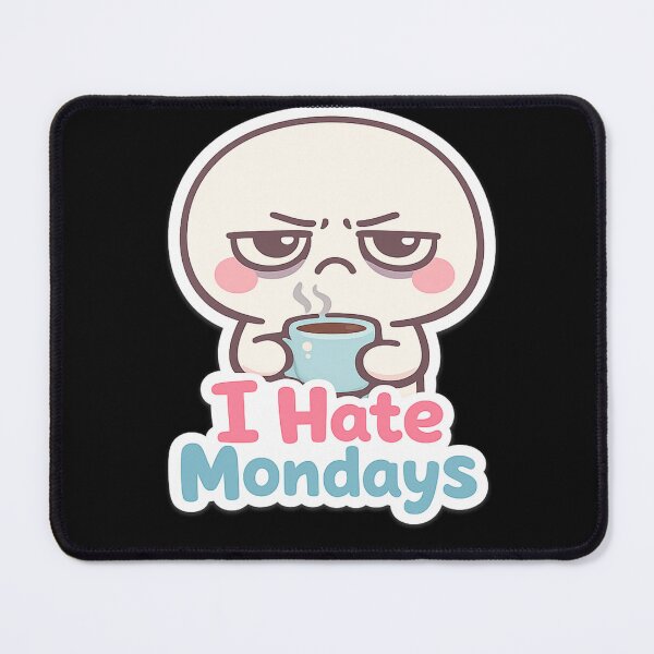 Item preview, I Hate Mondays Cute Coffee Mood Sticker | Funny Lazy Character Morning Vibes designed and sold by irfanshikh.