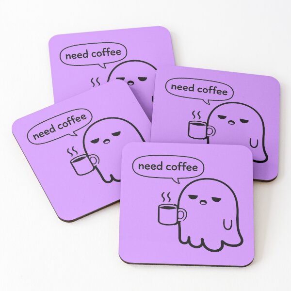 Item preview, Need Coffee Ghost Sticker | Tired Cute Ghost Shirt | Funny Morning Mood Aesthetic designed and sold by Raw Tigers.