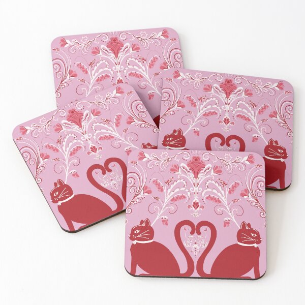 Item preview, Regency Whiskers — Red Aristocats on Pink designed and sold by akneeland603.