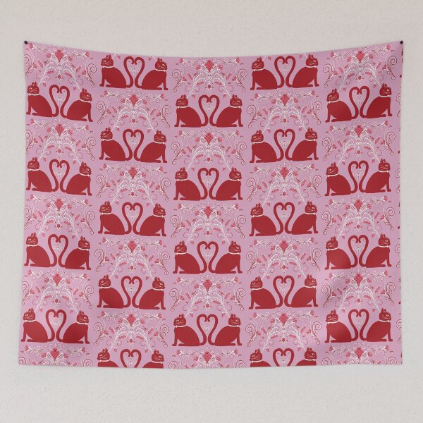 Item preview, Regency Whiskers — Red Aristocats on Pink designed and sold by akneeland603.