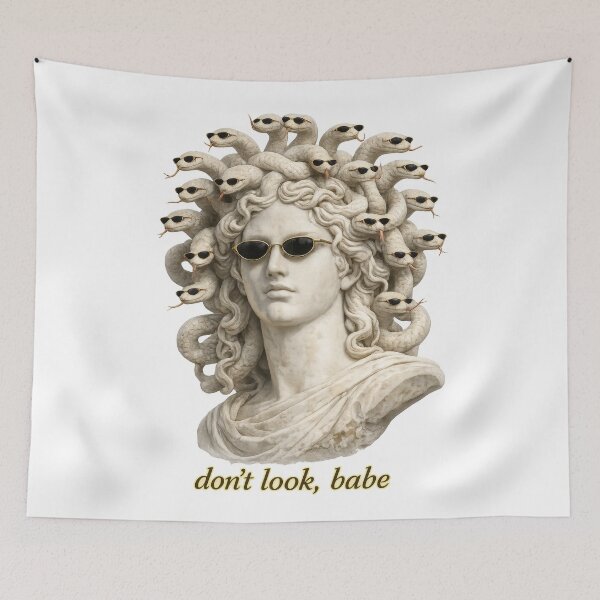Item preview, Don’t Look, Babe – Medusa Statue with Sunglasses designed and sold by jgvisualarts.