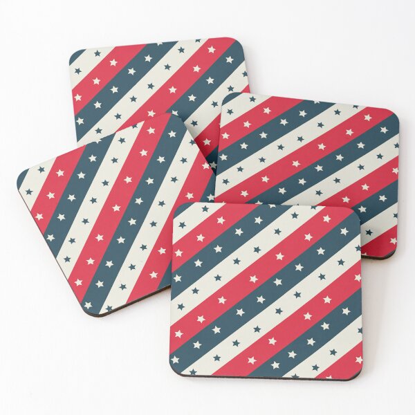 Item preview, Patriotic Diagonal Stripe Pattern Seamless Star Red White Blue Design designed and sold by OldGloryForge.