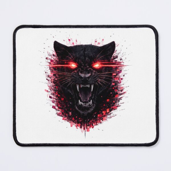 Item preview, Glitch Panther – Red Eyes Red Neon Black Panther Aggressive Cyberpunk Streetwear Design designed and sold by unglaublichGut.