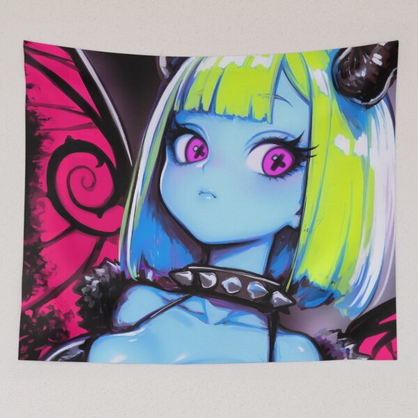 Item preview, Neon Goth Anime Demon Girl designed and sold by bubblegoth.