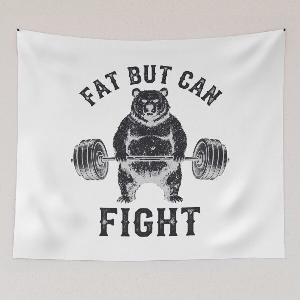 Item preview, Fat But Can Fight Funny Powerlifting Grizzly Bear Gym designed and sold by Ali-printshop.