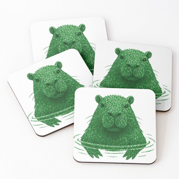 Item preview, Green Emerald Glitter Capybara Sparkle Art designed and sold by RDproject.
