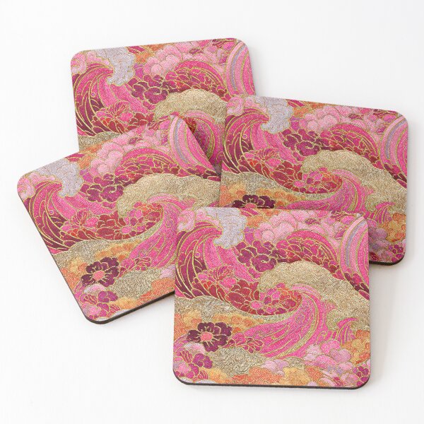 Item preview,  Pink Gold Klimt Hokusai Wave Seamless Pattern designed and sold by Nyx Creates.