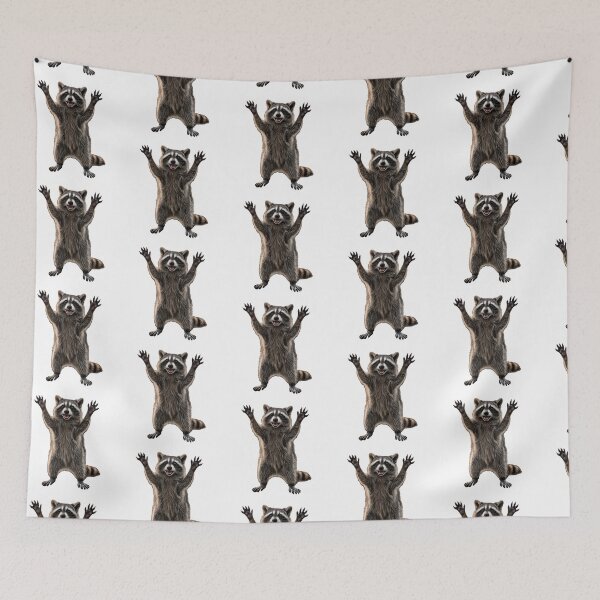 Item preview, Cute Raccoon Standing with Paws Up High-Five designed and sold by TeeARTHY.