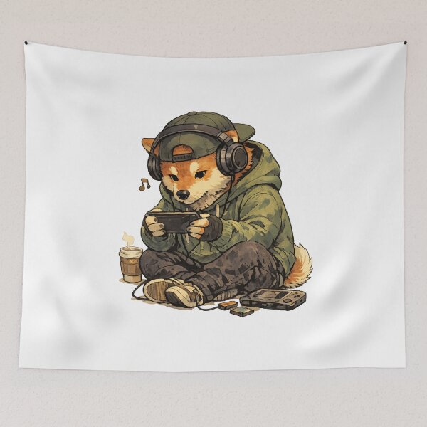 Item preview, Relaxed Gamer Dog – Illustration of a Pet Playing designed and sold by NextNoob485.