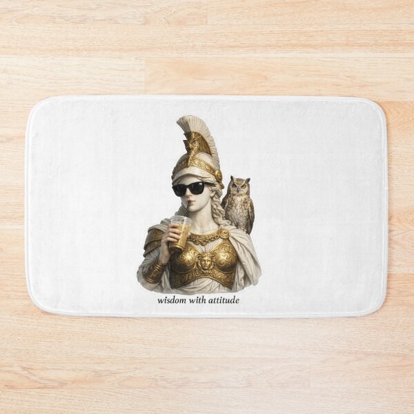 Item preview, Wisdom with Attitude – Athena with Owl and Iced Coffee designed and sold by jgvisualarts.