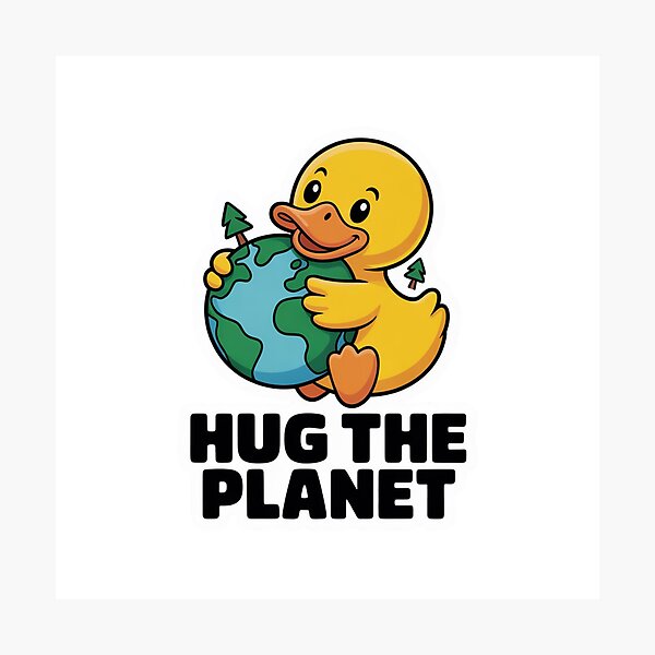 Item preview, Hug The Planet - Duck Earth Day designed and sold by Monday Duck.