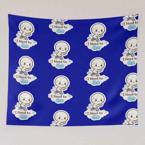 Item preview, Funny “I Need to Go” Cute Cartoon Bathroom Humor Sticker designed and sold by irfanshikh.