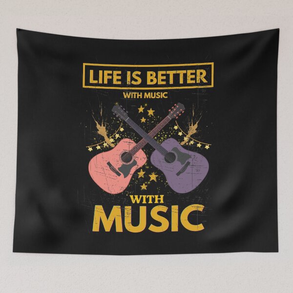 Item preview, Life Is Better With Music Vintage Music Lover Design designed and sold by Joyful-Pixel.