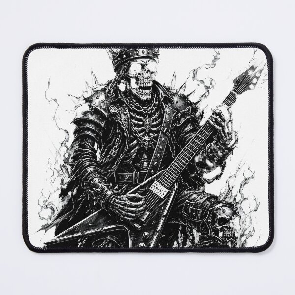 Item preview, Skeleton Guitarist with Shaped Guitar in The Undead Rock Metal Band - Gift for Guitar fans designed and sold by Dazzio Designs.
